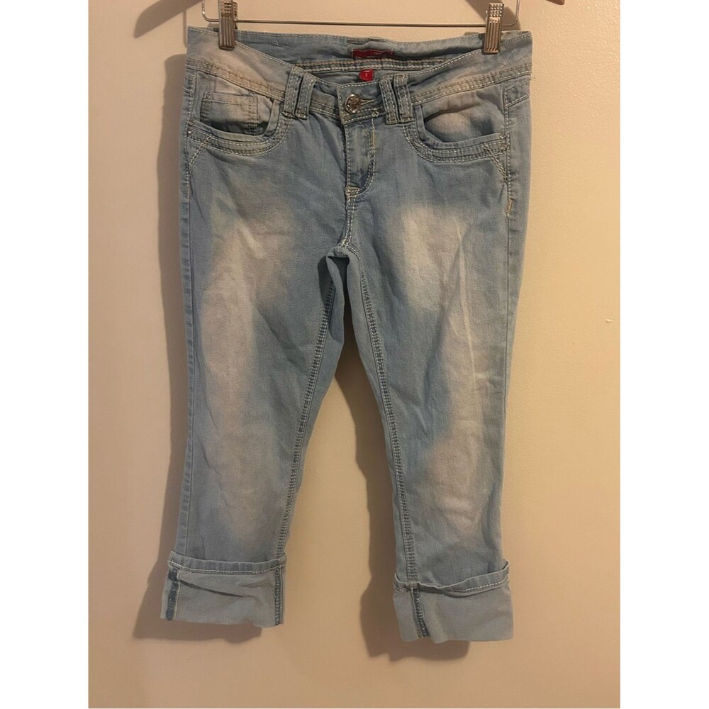 BONGO Jeans Blue Denim Low Rise Cropped Stretch Y2K Womens Size 6